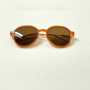 Orange Round Frame Women's Sunglasses